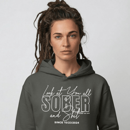 Look at You Sober Recovery Hoodie lifestyle view (view 15)