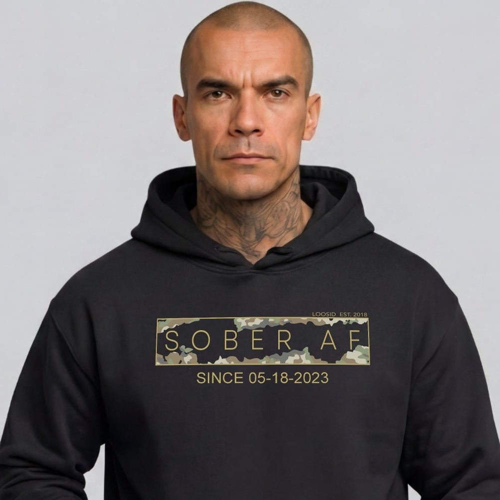 Recovery Hoodie | Men's Sober AF Camo Hoodie