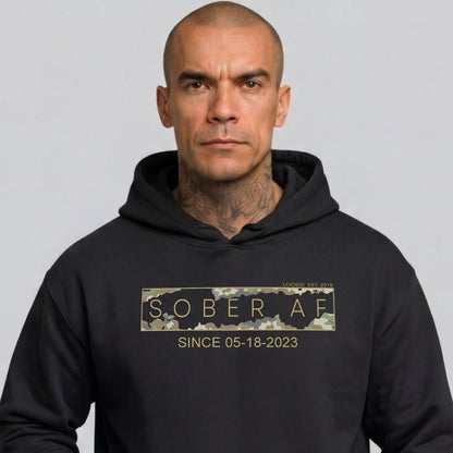 Recovery Hoodie | Men's Sober AF Camo Hoodie