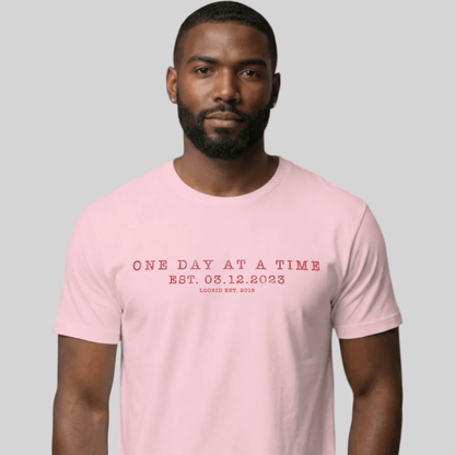 One Day At a Time Sober T Shirt graphic detail (view 24)