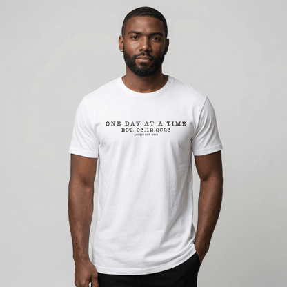 One Day At a Time Sober T Shirt side view (view 16)