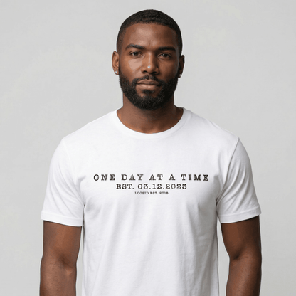 One Day At a Time Sober T Shirt lifestyle view (view 15)
