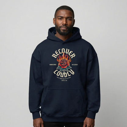 Recover Loudly Custom Sobriety Date Recovery Hoodie side view (view 16)