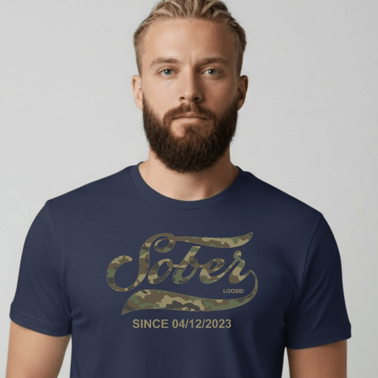 Sober T Shirt | Men's Sober Since Camo Tee