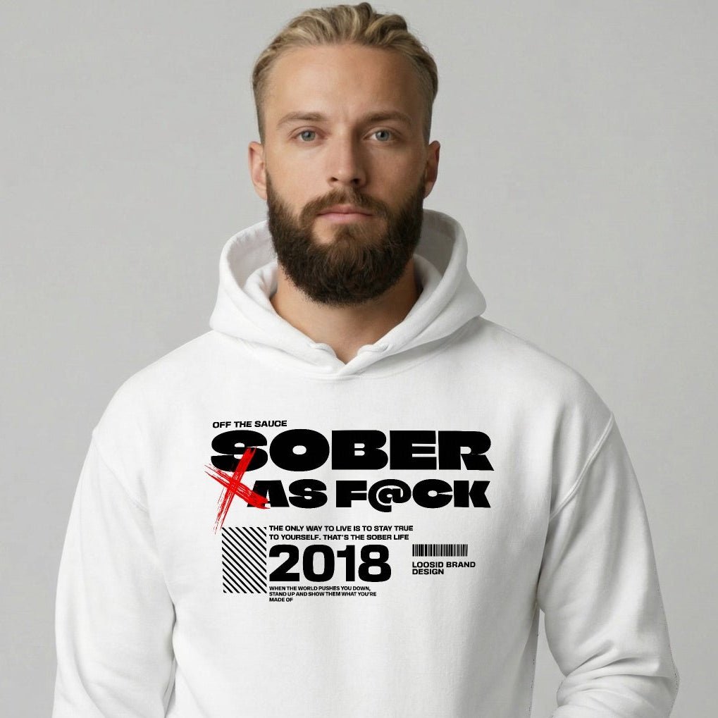 Sober As F*ck Recovery Hoodie lifestyle view (view 15)
