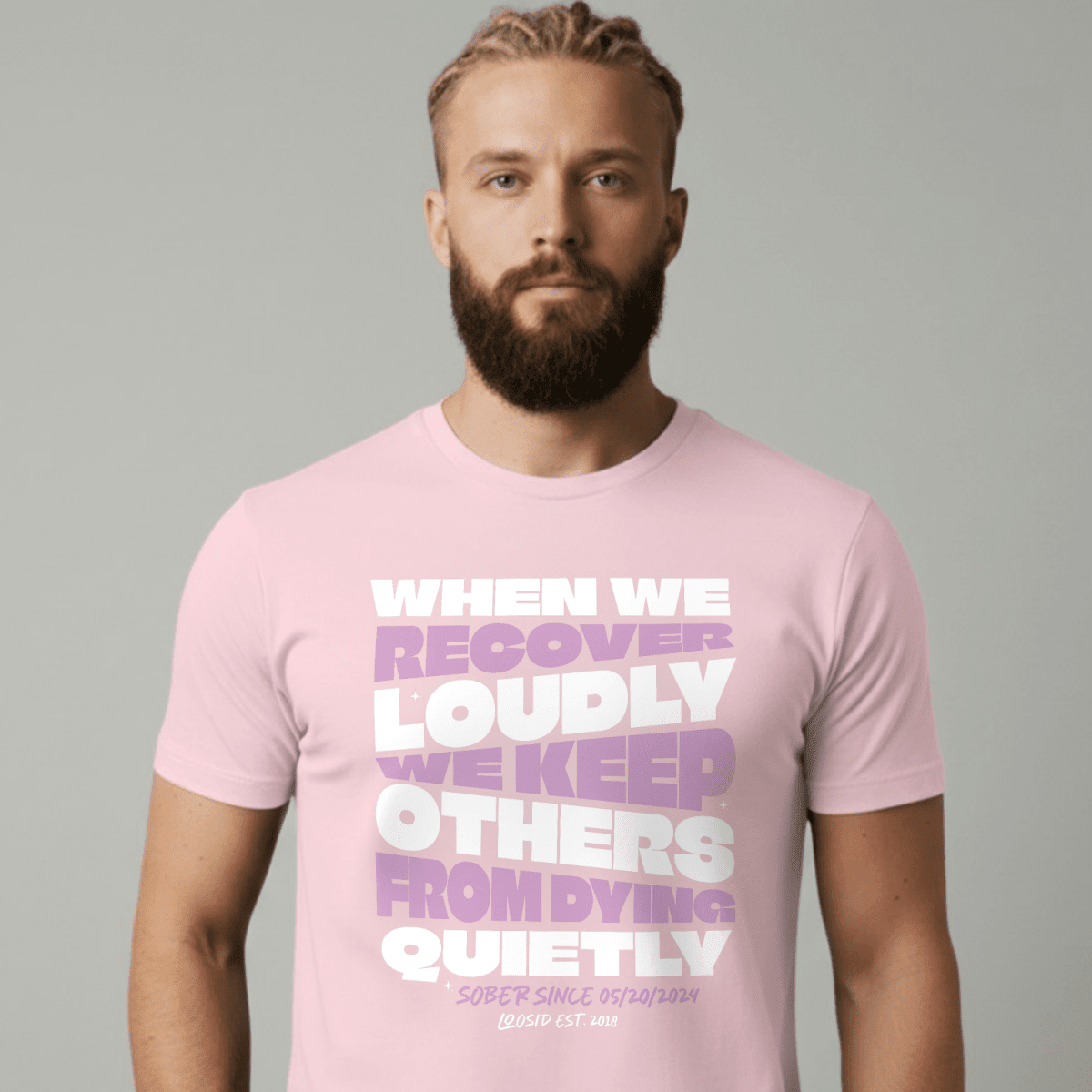 When We Recover Loudly Sober T Shirt fit detail (view 9)