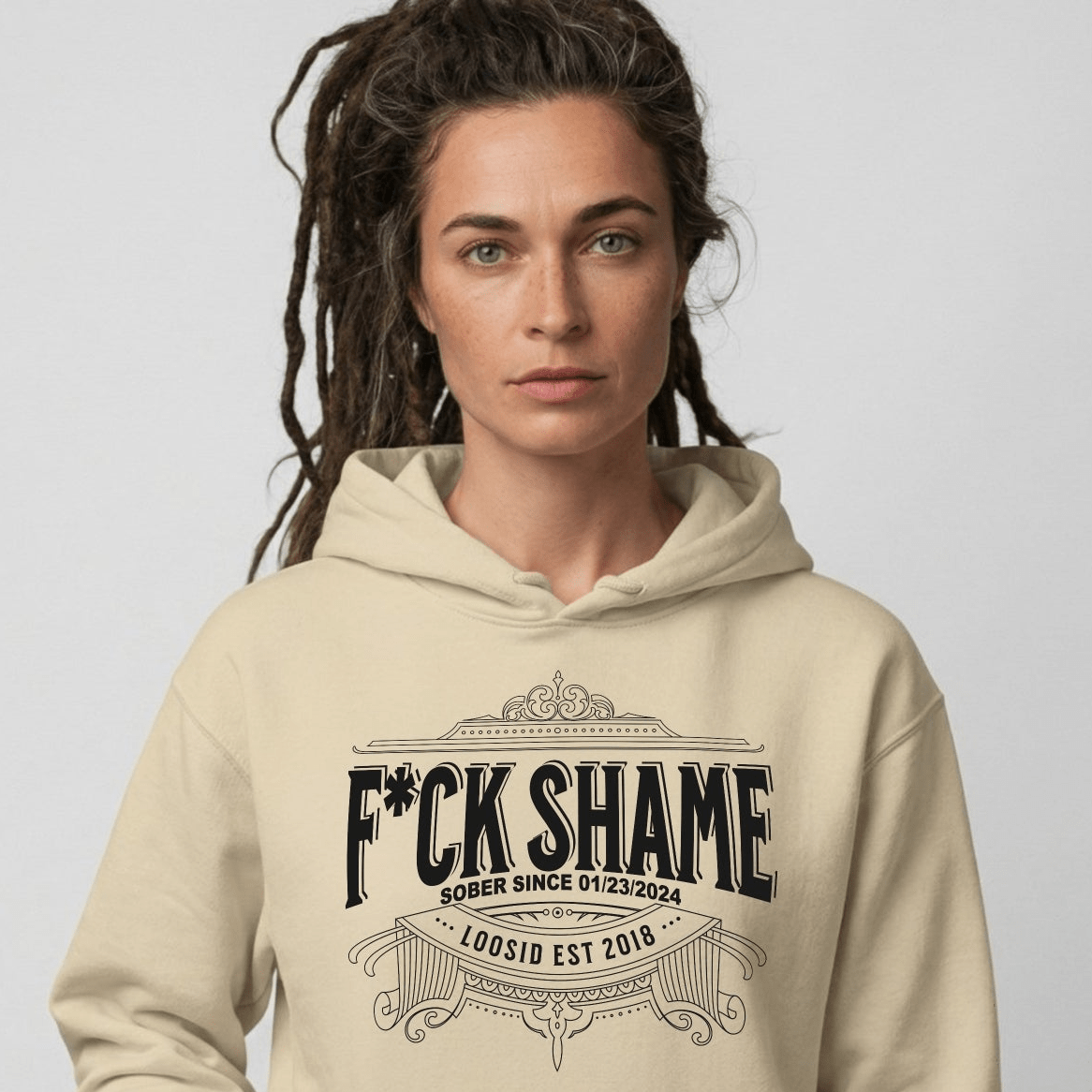 F*ck Shame Recovery Hoodie fit detail (view 19)