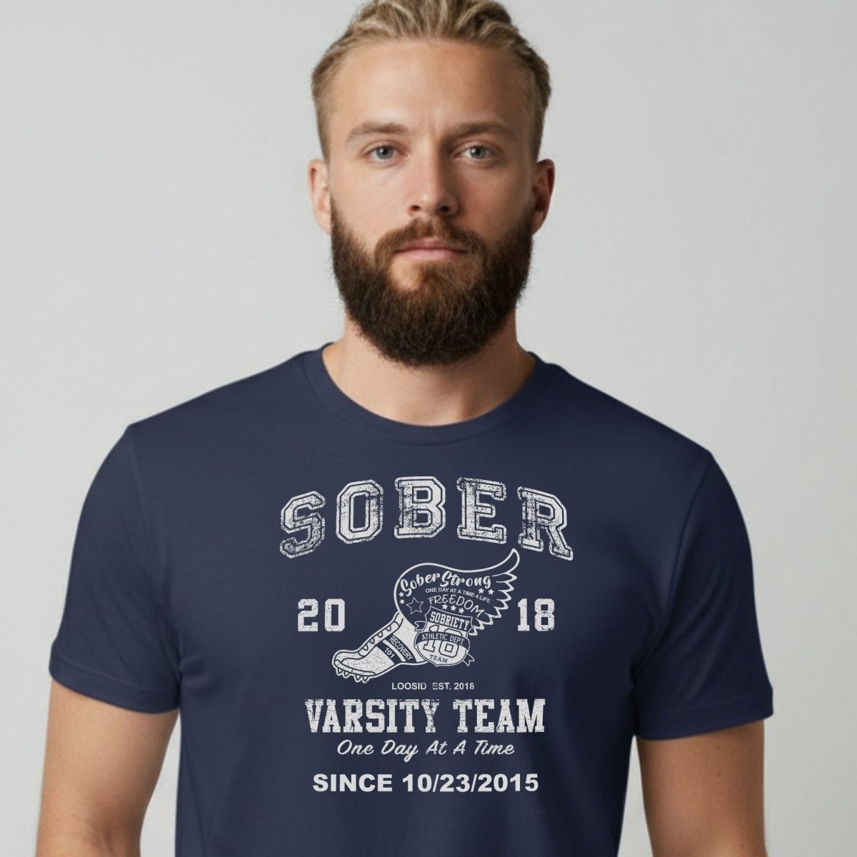 Sober Varsity Sober T Shirt side view (view 6)