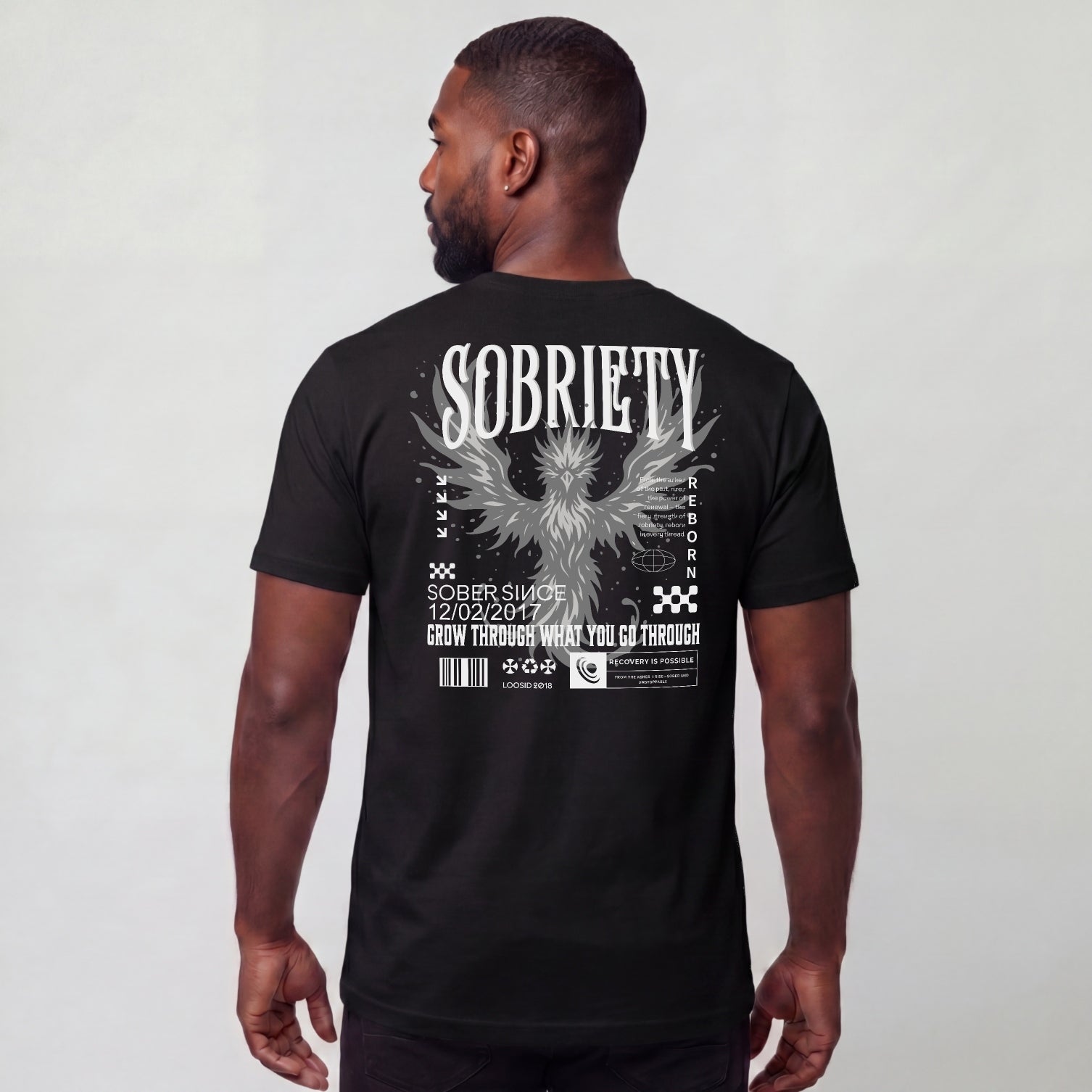 Phoenix Reborn Recovery Limited-Edition T-Shirt with Sobriety Date