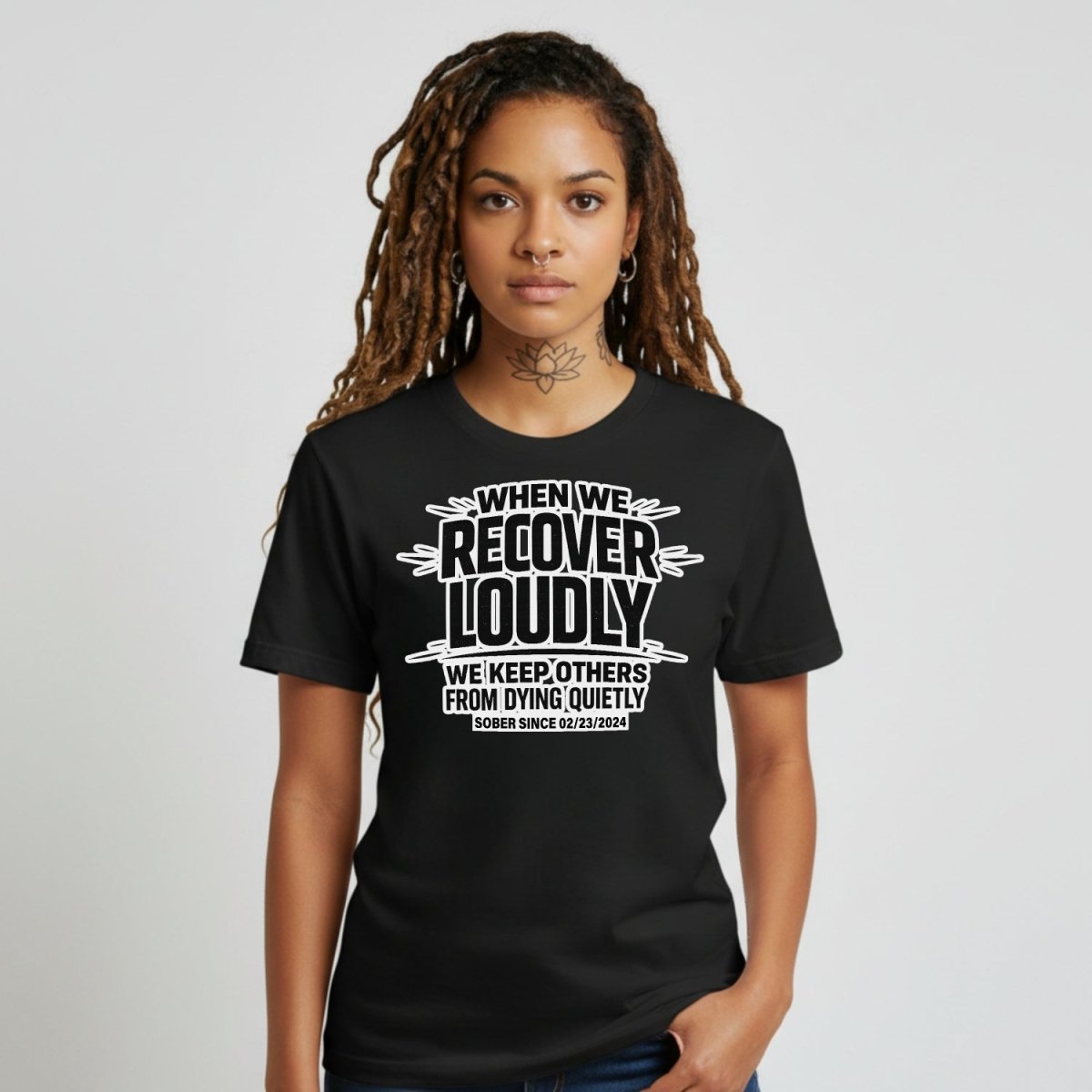 We Do Recover Sober T Shirt graphic detail (view 4)