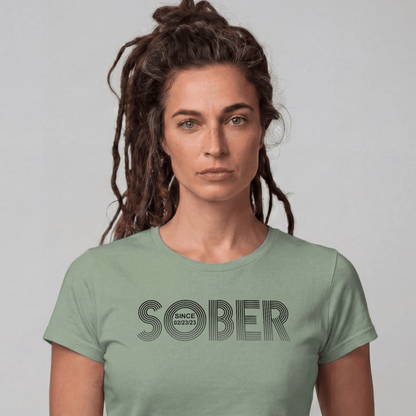 Sober T Shirt | Women's Retro Sober Since Tee