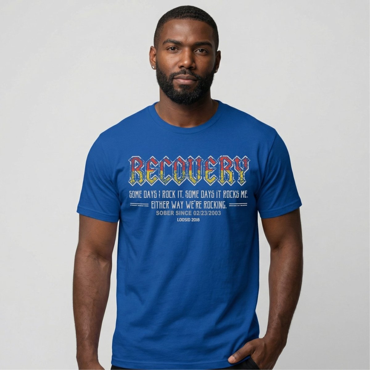Recovery Rock Sober T Shirt product photo (view 20)