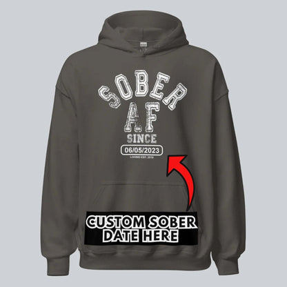 Sober AF Since Recovery Hoodie graphic detail (view 14)