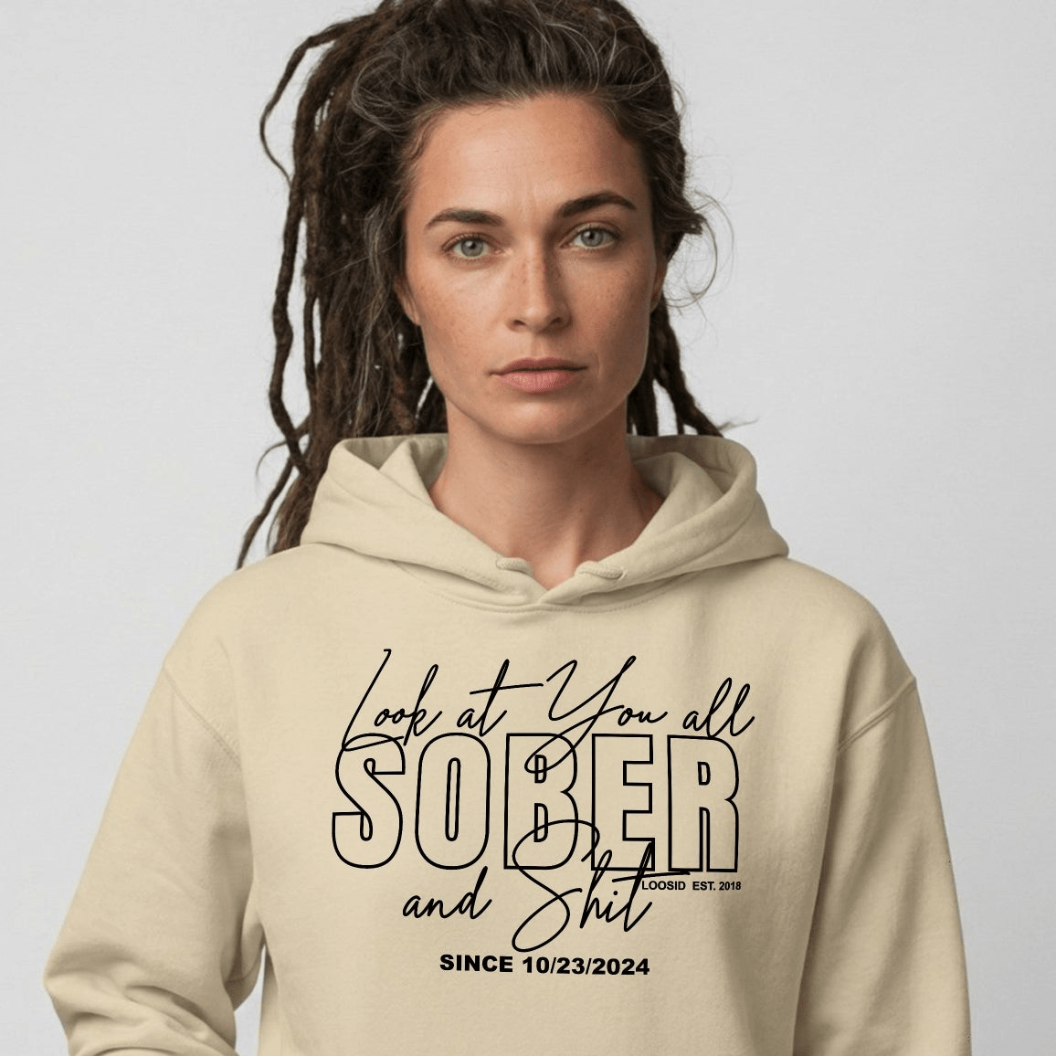 Look at You Sober Recovery Hoodie fit detail (view 39)