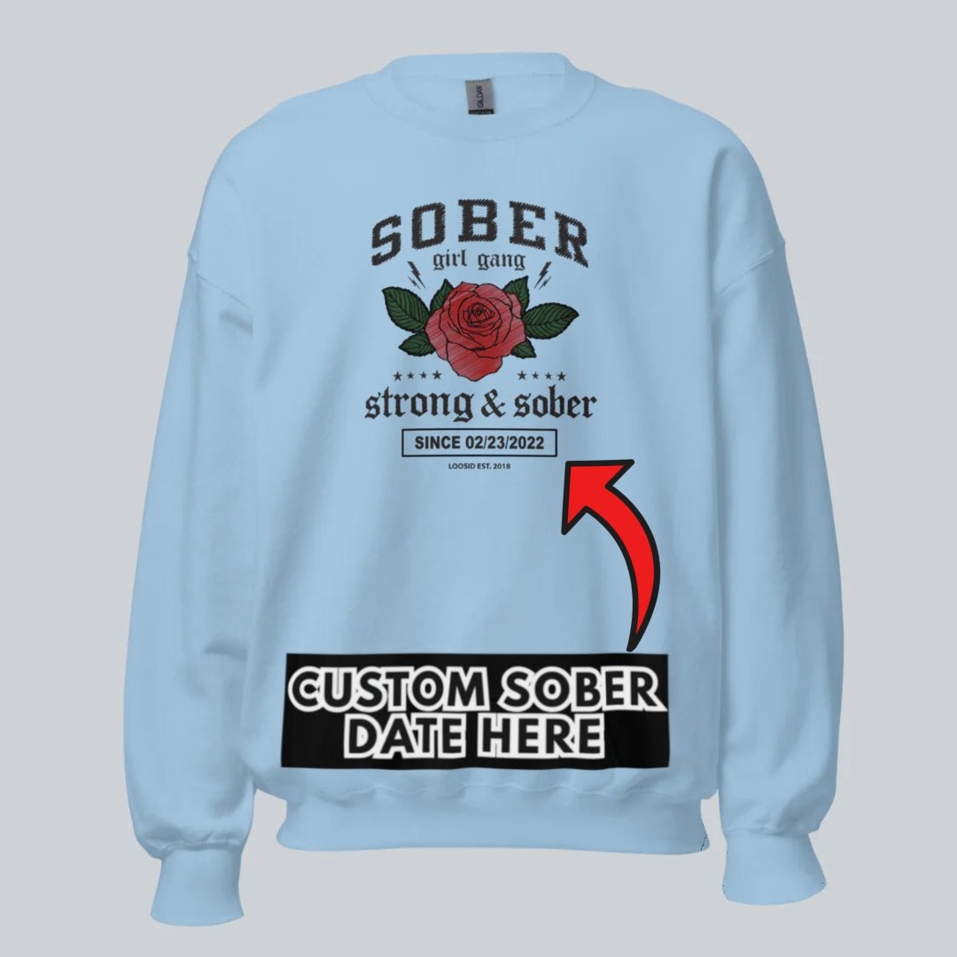 SOBER Girl Gang Strong & Sober Recovery Hoodie packaging detail (view 38)