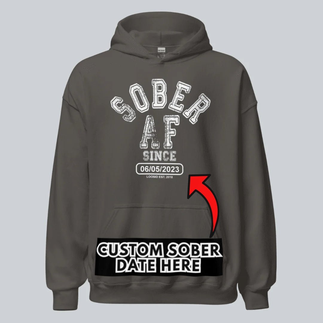 Sober AF Since Recovery Hoodie back view (view 37)