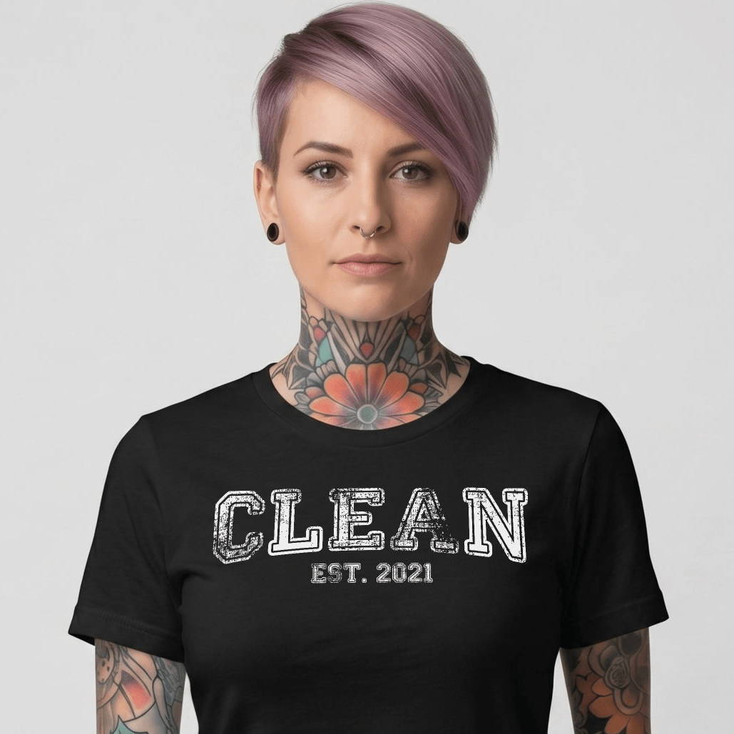 Clean EST. Sober T Shirt side view (view 6)