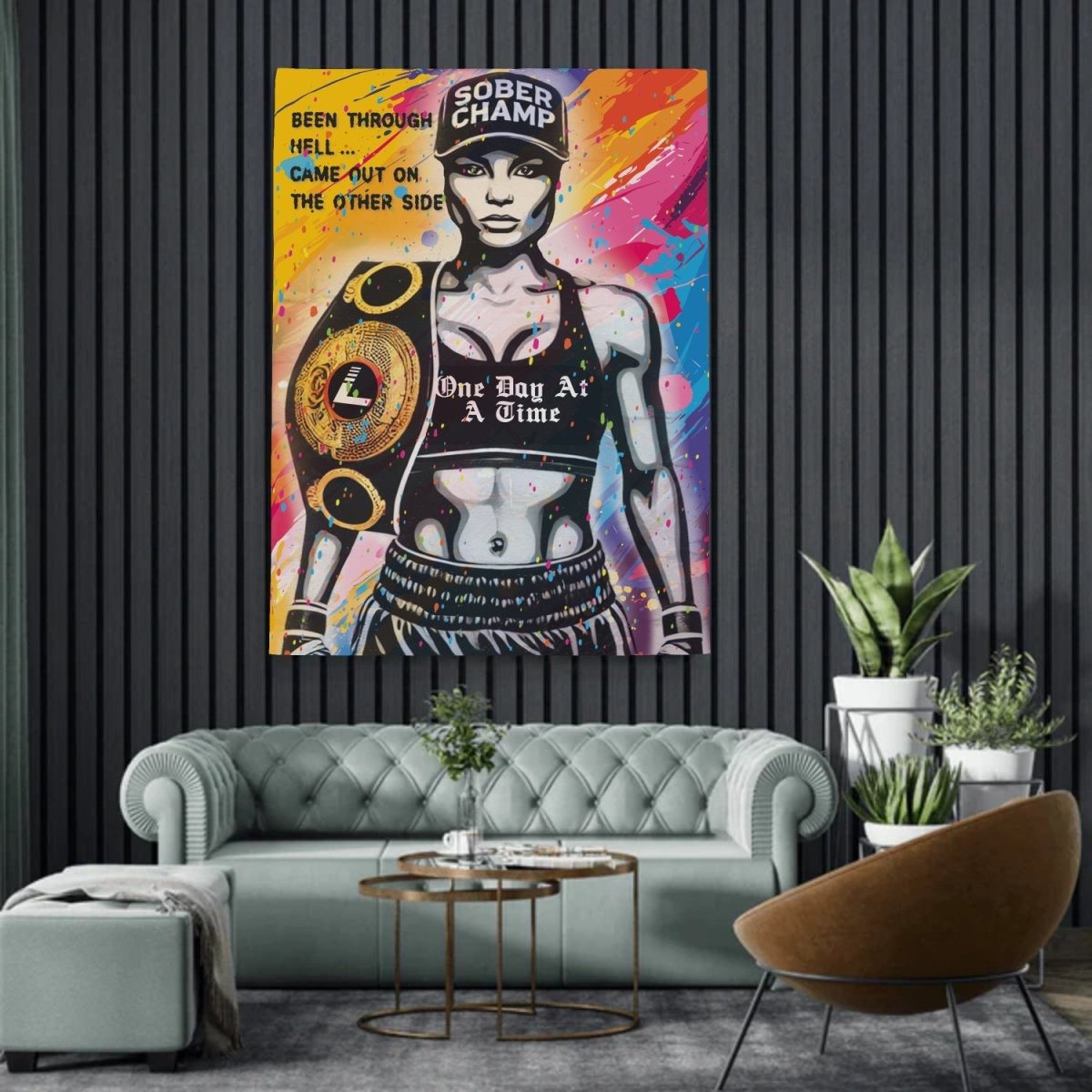 Loosid Sober Champ Women Sobriety Art featuring the design