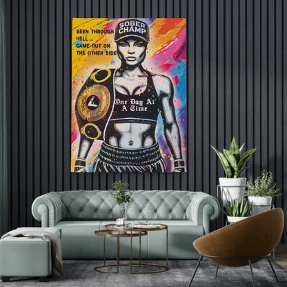 Loosid Sober Champ Women Sobriety Art featuring the design