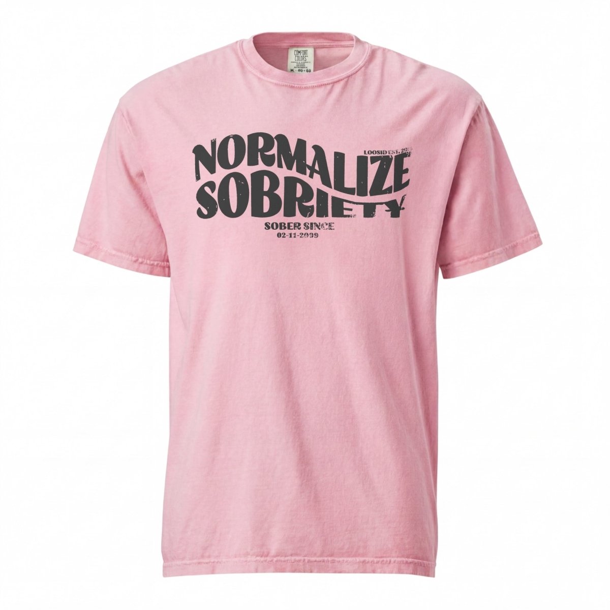 Normalize Sobriety Women garment dyed Sober T Shirt side view (view 26)