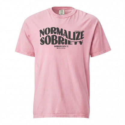 Normalize Sobriety Women garment dyed Sober T Shirt side view (view 26)
