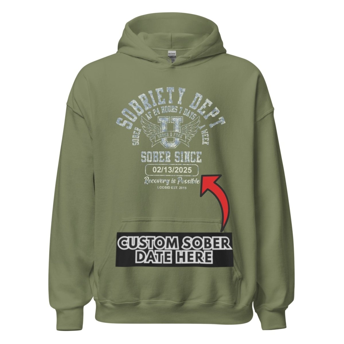 Sobriety Dept Recovery Hoodie product photo (view 40)