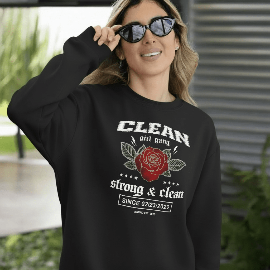 Loosid Strong & Clean Personalized Recovery Recovery Hoodie featuring the design