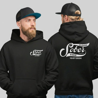 Sober Since Recovery Hoodie close-up view (view 2)
