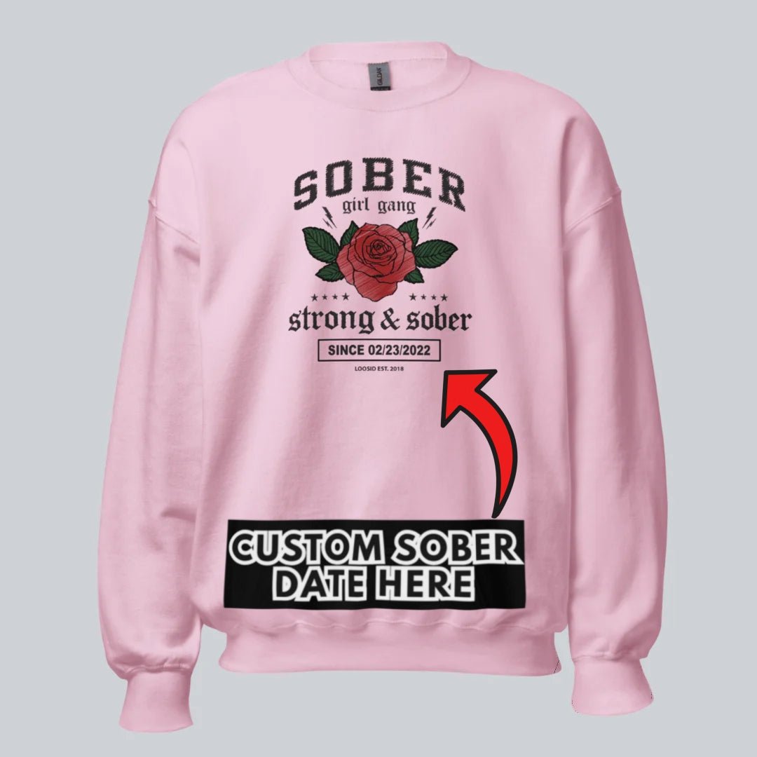 SOBER Girl Gang Strong & Sober Recovery Hoodie graphic detail (view 34)