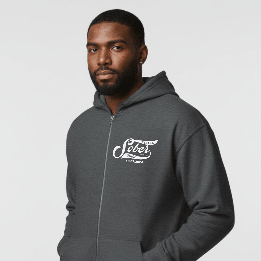 Sober Since Recovery Hoodie featuring the design (view 11)