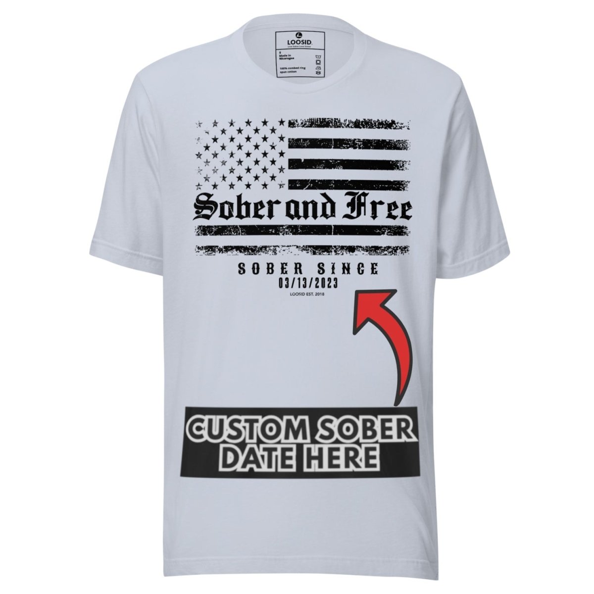 Sober and Free Sober T Shirt close-up view (view 32)