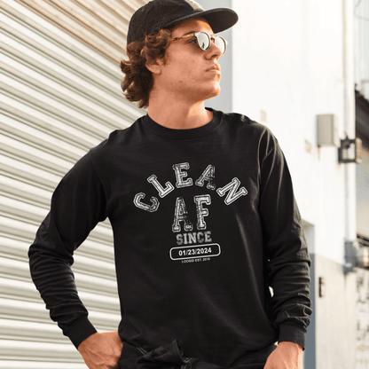Loosid Clean AF Since Long Sleeve Sober T Shirt featuring the design