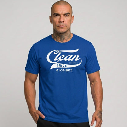 Clean Since Tee with Personalized Sobriety Date | Sober T Shirt