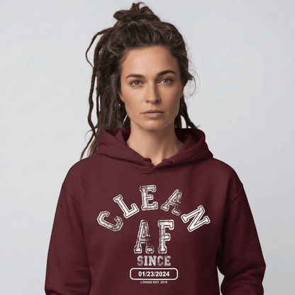 Clean AF Since Recovery Hoodie fit detail (view 9)