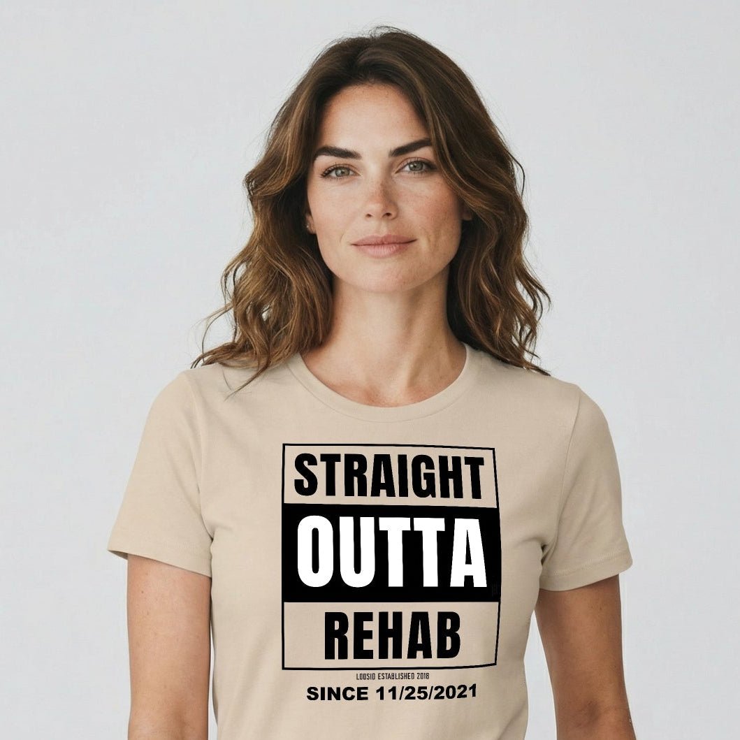 Straight Outta Rehab Sober T Shirt lifestyle view (view 15)