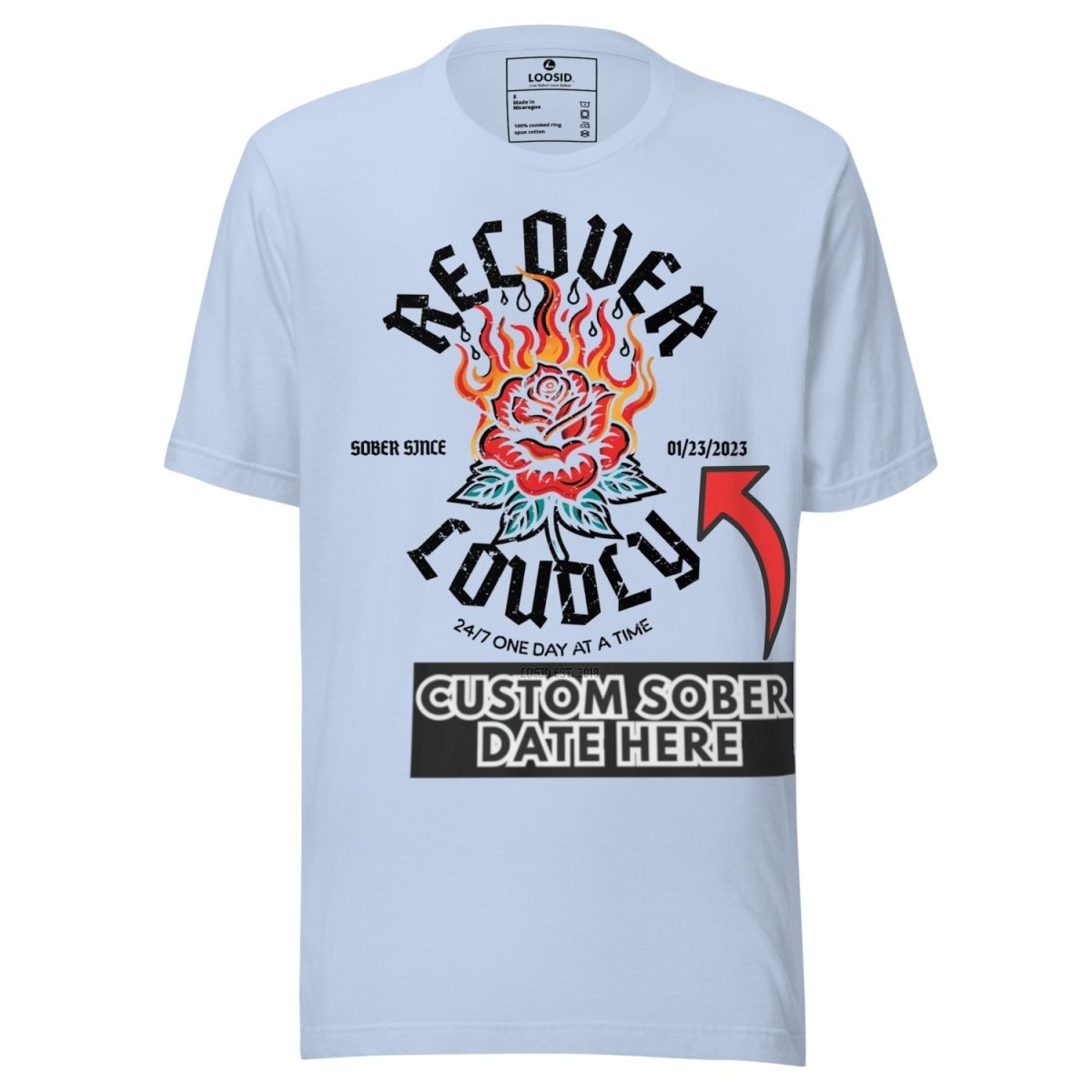 Recover Loudly Sober T Shirt close-up view (view 32)