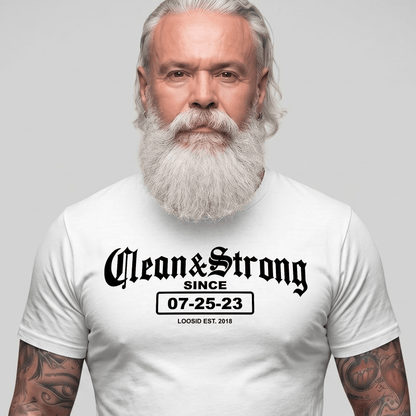 Recovery Date Men's Sobriety Sober T Shirt side view (view 6)