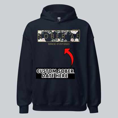 Sober AF Flower Recovery Hoodie graphic detail (view 4)