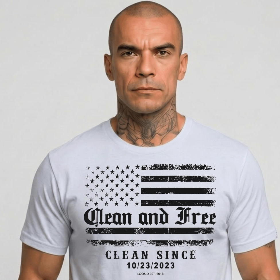 Clean and Free Sober T Shirt graphic detail (view 24)