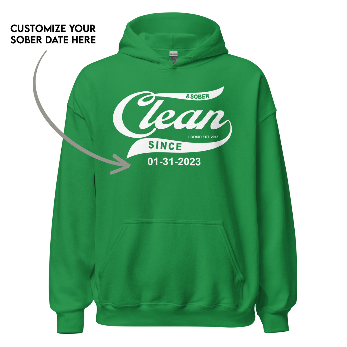 Recovery Hoodie with personalized milestone for women