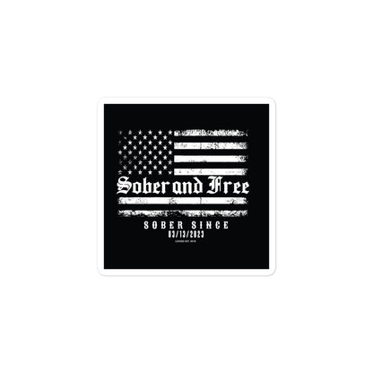 Sober and Free Stickers Sober Sticker flat lay styled image (view 3)