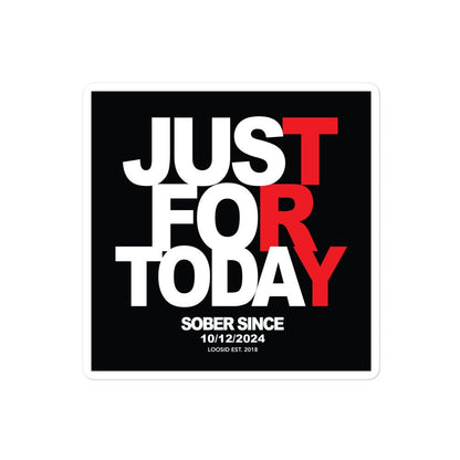 Just For Today Sticker W Sober Date Sober Sticker graphic detail (view 4)