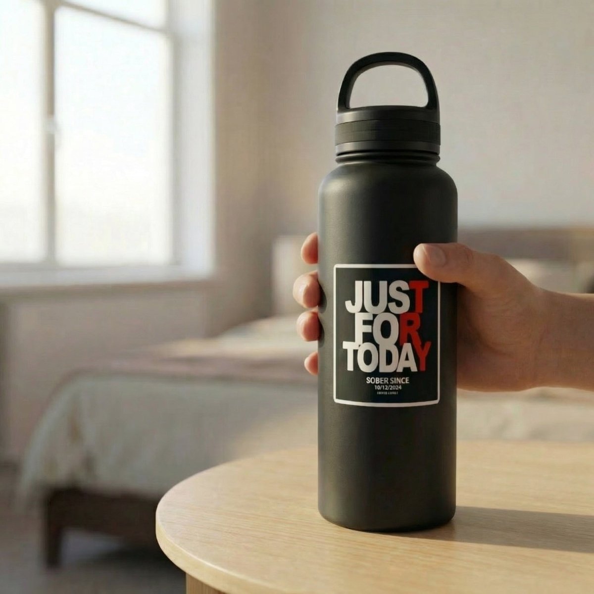 Just For Today Sticker W Sober Date Sober Sticker lifestyle view (view 5)