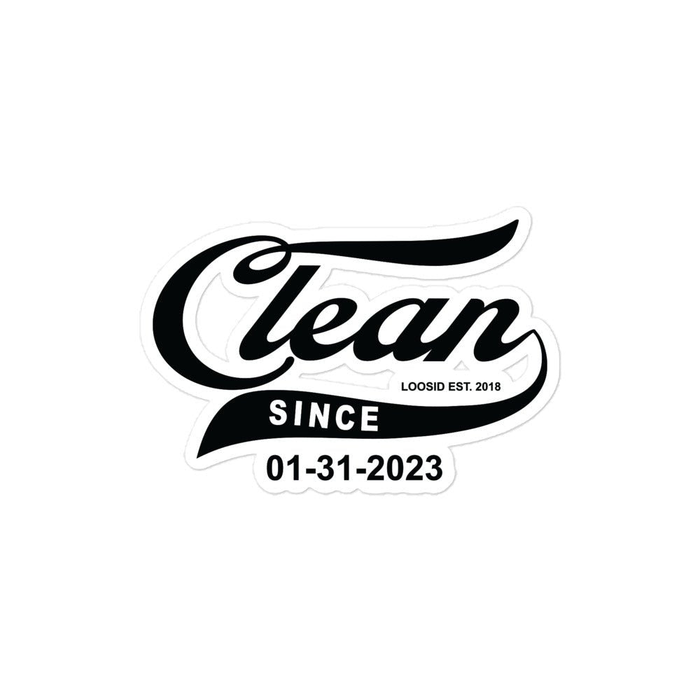 Clean Since Sticker W sober Date Sober Sticker side view (view 6)