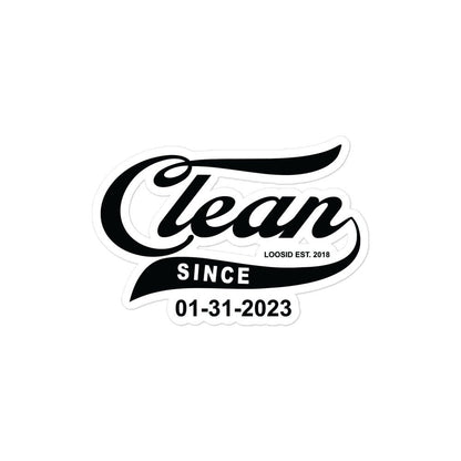 Clean Since Sticker W sober Date Sober Sticker side view (view 6)