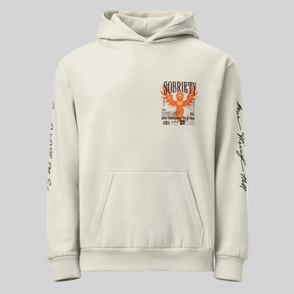 Cream Phoenix Reborn Recovery Hoodie ULTRA Premium Garment Dyed Recovery Hoodie graphic detail (view 4)
