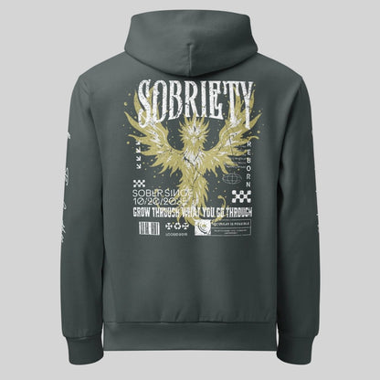 Navy Phoenix Reborn Recovery Hoodie ULTRA Premium Garment Dyed Recovery Hoodie graphic detail (view 4)