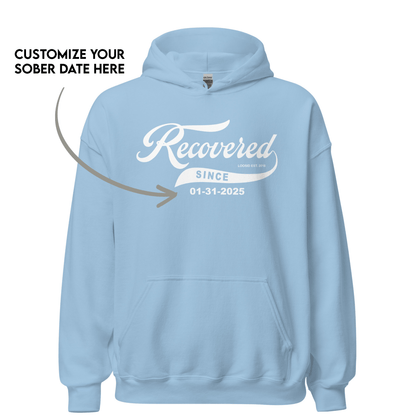 Recovered Since Recovery Hoodie flat lay styled image (view 13)