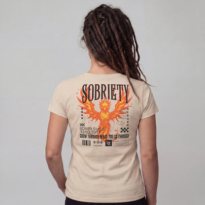 Phoenix Reborn Recovery Limited-Edition Women's T-Shirt with Sobriety Date