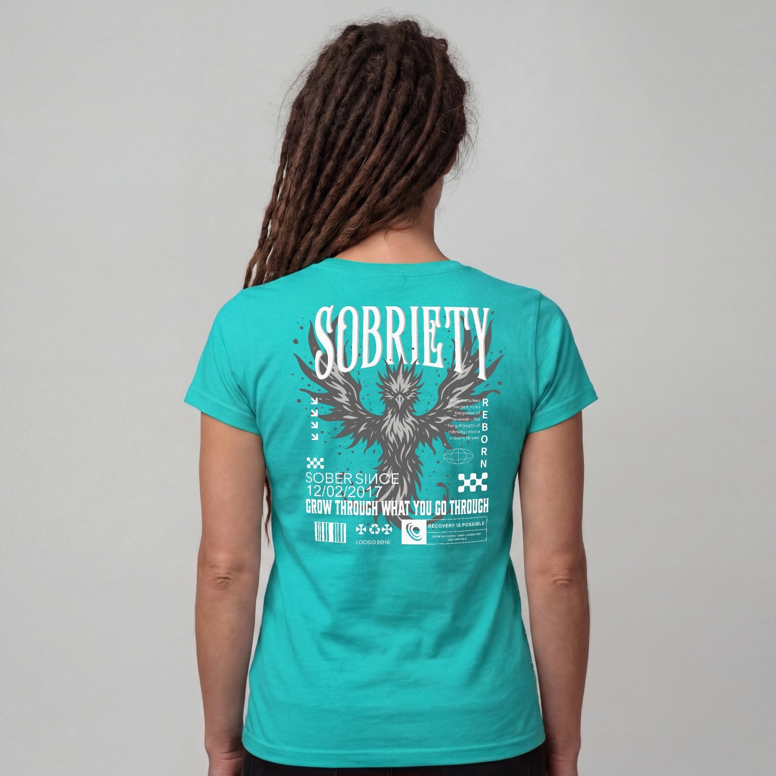 Phoenix Reborn Recovery Limited-Edition Women's T-Shirt with Sobriety Date